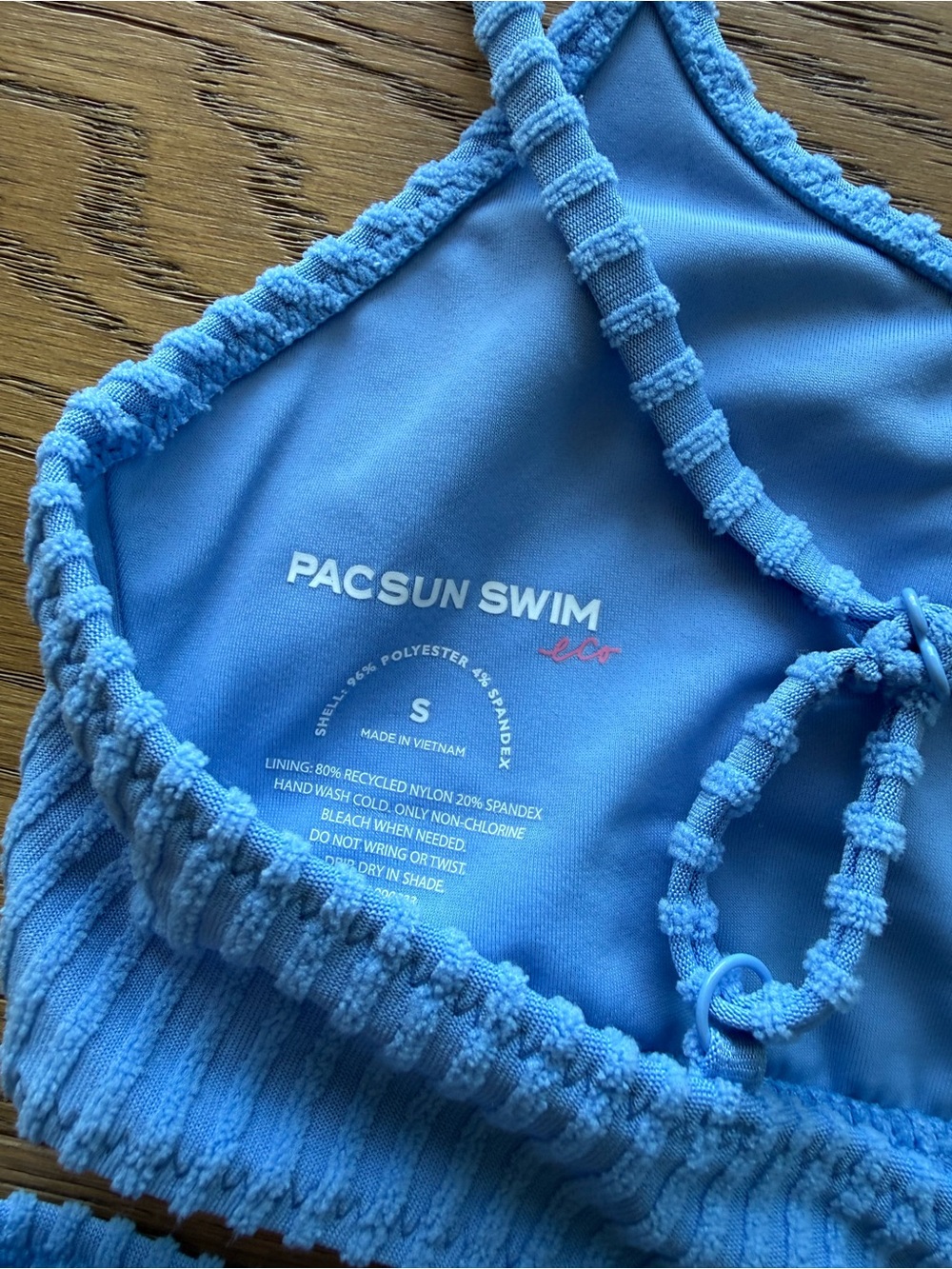 PacSun Blue Ribbed Bikini Set - Picture 3 of 4